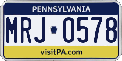PA license plate MRJ0578