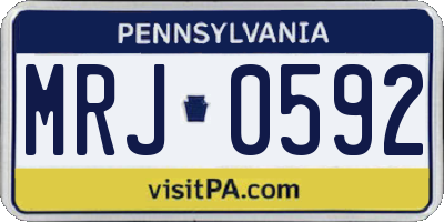 PA license plate MRJ0592