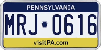 PA license plate MRJ0616