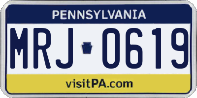 PA license plate MRJ0619