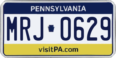 PA license plate MRJ0629
