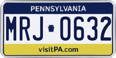 PA license plate MRJ0632