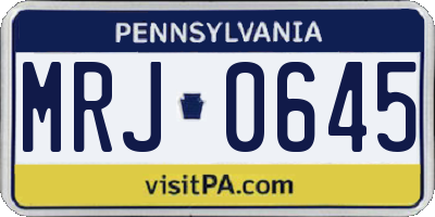 PA license plate MRJ0645
