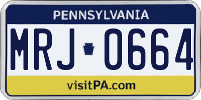 PA license plate MRJ0664