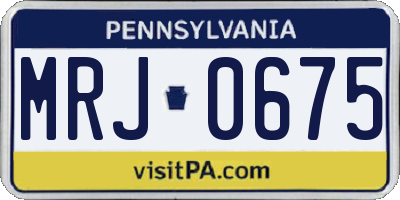 PA license plate MRJ0675