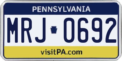 PA license plate MRJ0692