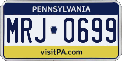 PA license plate MRJ0699