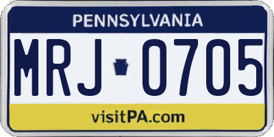 PA license plate MRJ0705