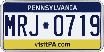 PA license plate MRJ0719
