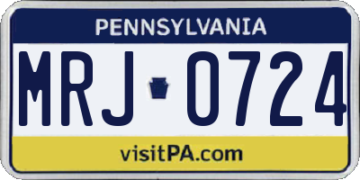 PA license plate MRJ0724