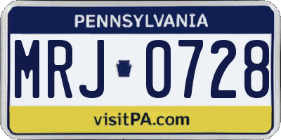 PA license plate MRJ0728