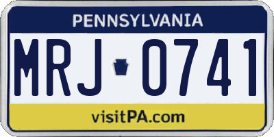 PA license plate MRJ0741