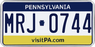 PA license plate MRJ0744