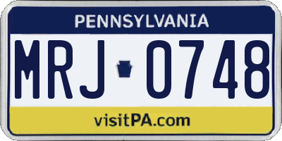 PA license plate MRJ0748