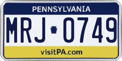 PA license plate MRJ0749