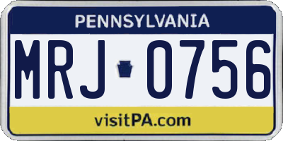 PA license plate MRJ0756