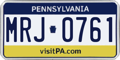 PA license plate MRJ0761