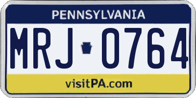 PA license plate MRJ0764