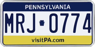 PA license plate MRJ0774