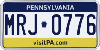 PA license plate MRJ0776