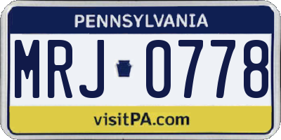 PA license plate MRJ0778