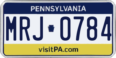 PA license plate MRJ0784