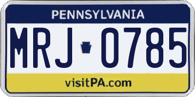 PA license plate MRJ0785