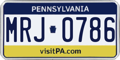 PA license plate MRJ0786