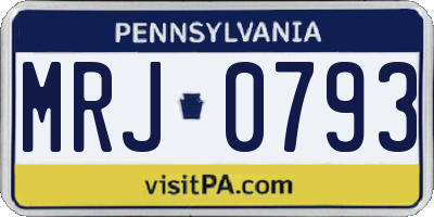 PA license plate MRJ0793
