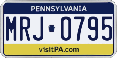 PA license plate MRJ0795