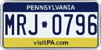 PA license plate MRJ0796