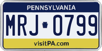 PA license plate MRJ0799