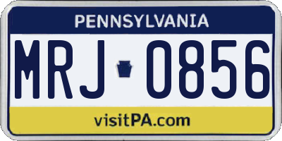PA license plate MRJ0856