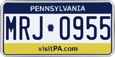 PA license plate MRJ0955