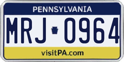 PA license plate MRJ0964