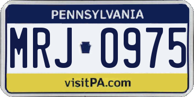 PA license plate MRJ0975