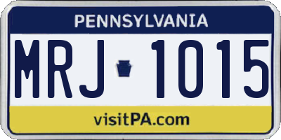 PA license plate MRJ1015