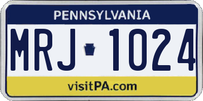 PA license plate MRJ1024