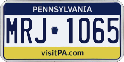 PA license plate MRJ1065