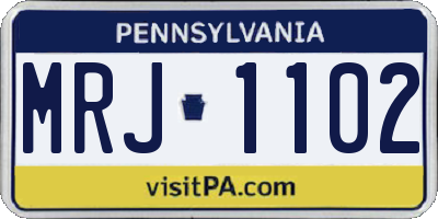 PA license plate MRJ1102
