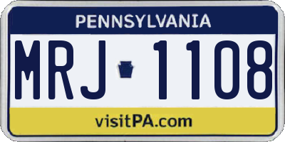 PA license plate MRJ1108