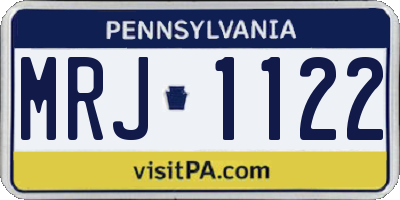 PA license plate MRJ1122