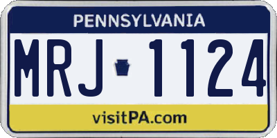 PA license plate MRJ1124
