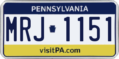 PA license plate MRJ1151