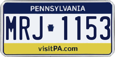PA license plate MRJ1153