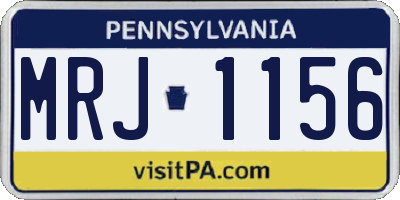 PA license plate MRJ1156