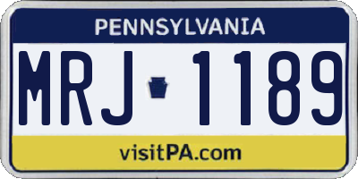 PA license plate MRJ1189