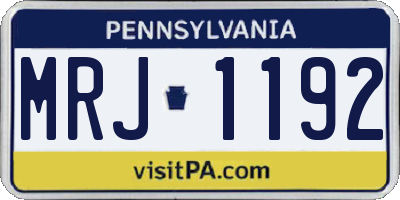 PA license plate MRJ1192