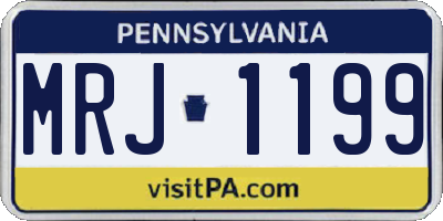 PA license plate MRJ1199