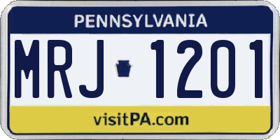 PA license plate MRJ1201